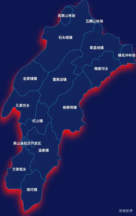 echarts黄冈市英山县geoJson地图阴影